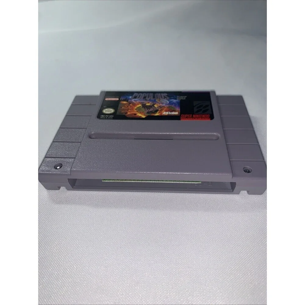 Vintage SNES Super Nintendo - POPULOUS - CIB Video Game Cartridge Only